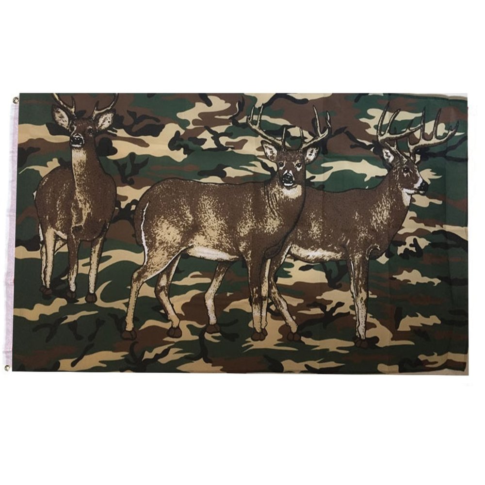 Camouflage Camo (Brown & Green) with Three Deer's 3x5' Polyester Flag